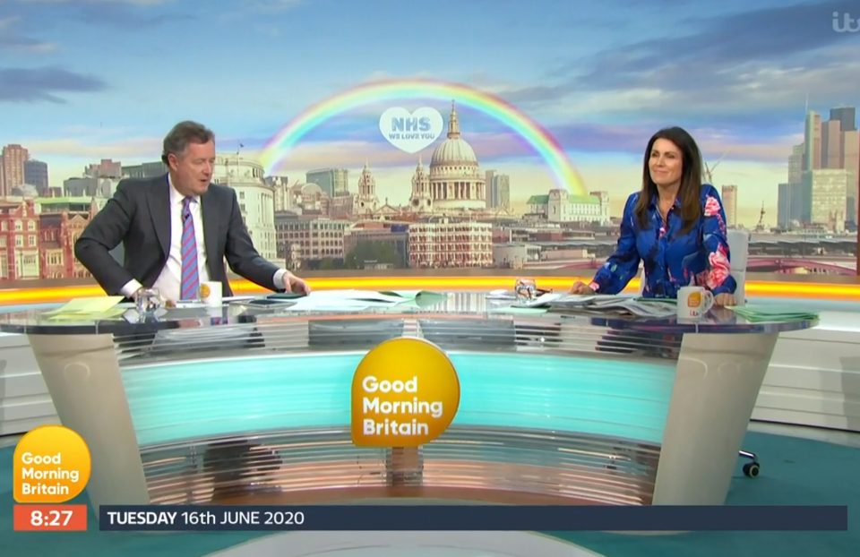  The no-nonsense host and Susanna hosting Good Morning Britain yesterday