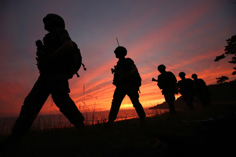 South Korean Marines patrol on Yeonpyeong Island amid the new tensions