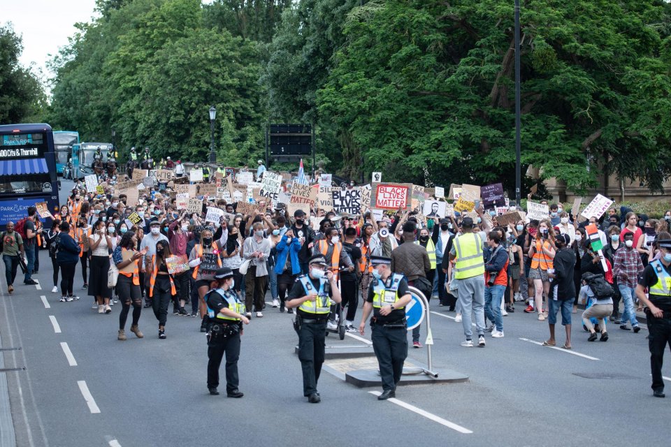 Black Lives Matter protesters marched through the centre of Oxford