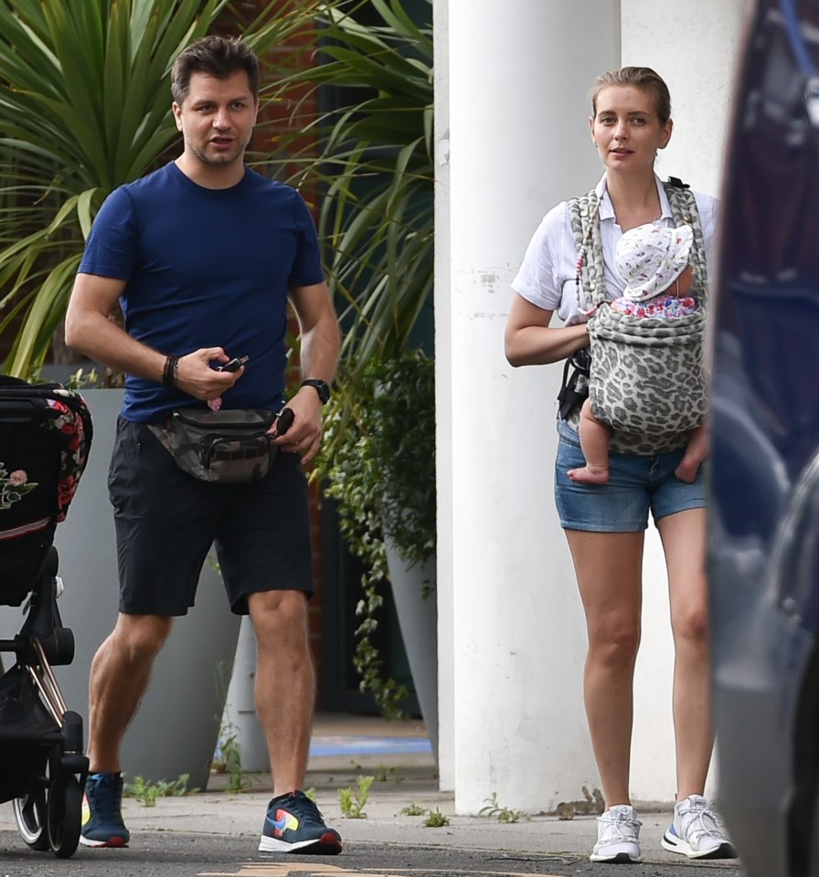 The couple enjoyed a walk with their baby daughter Maven Aria