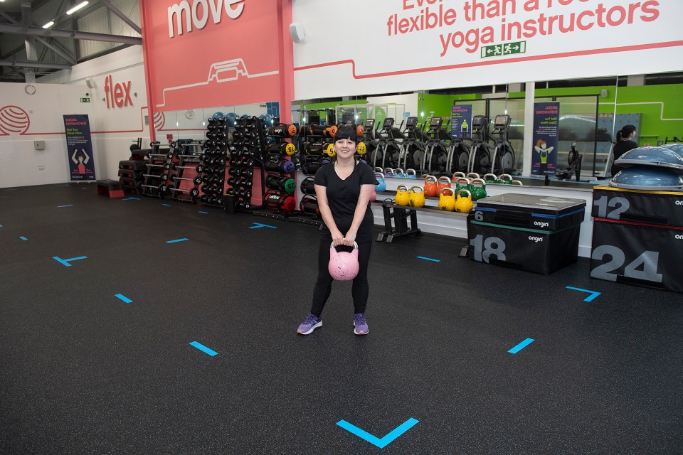 Blue squares mark out the areas designated for personal training sessions