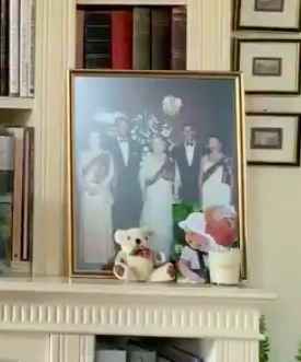 Charles also has this family shot and tiny teddy bear