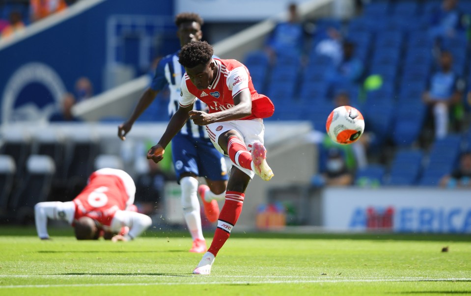  Bukayo Saka impressed again, assisting Nicolas Pepe's goal