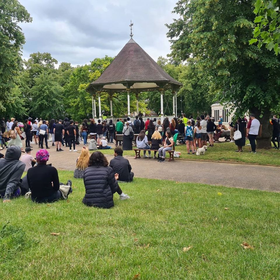  The bandstand in the park was used during a Black Lives Matter demonstration