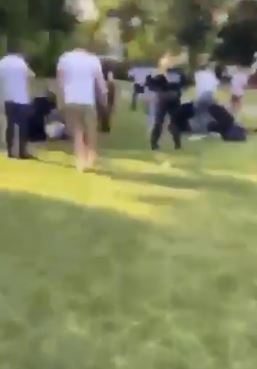 Distressing video on social media showed four people on the ground 