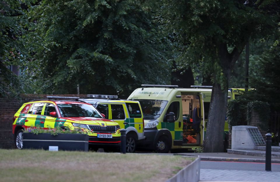 The emergency services rushed to the scene at around 7pm