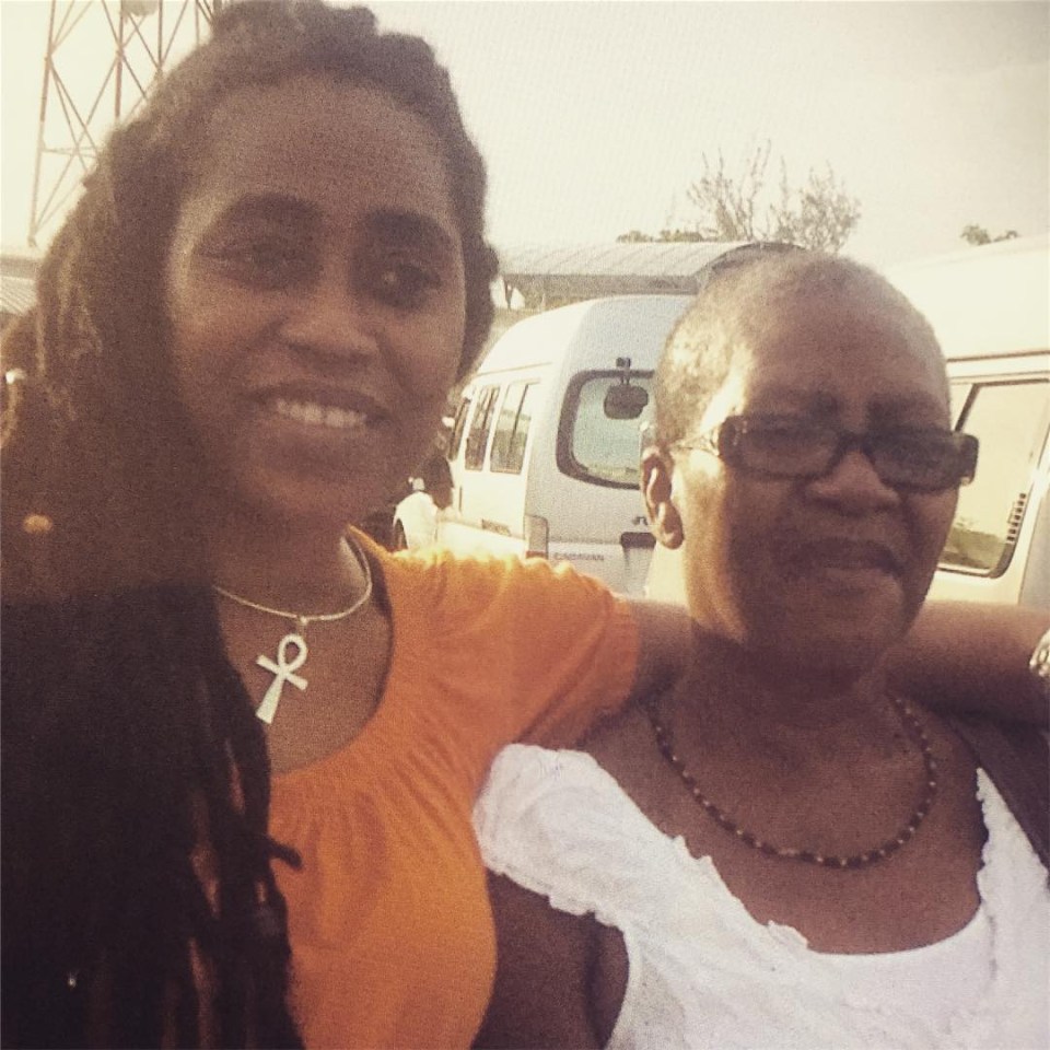 Writer and poet Khadijah Ibrahiim with her mum, Gloria, in Jamaica