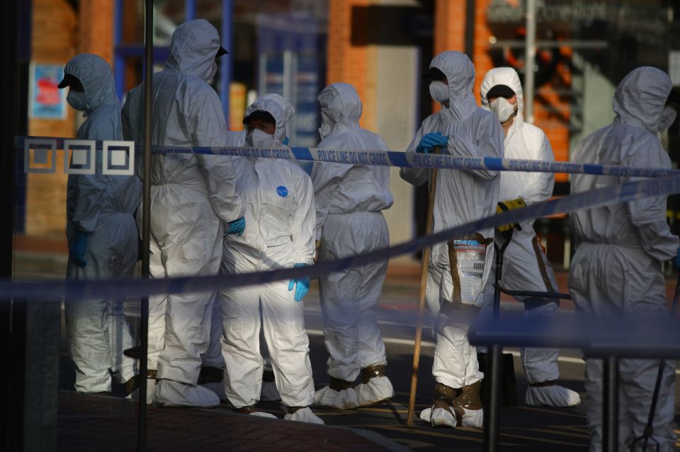 Forensics are at the scene in Reading as the investigation was launched