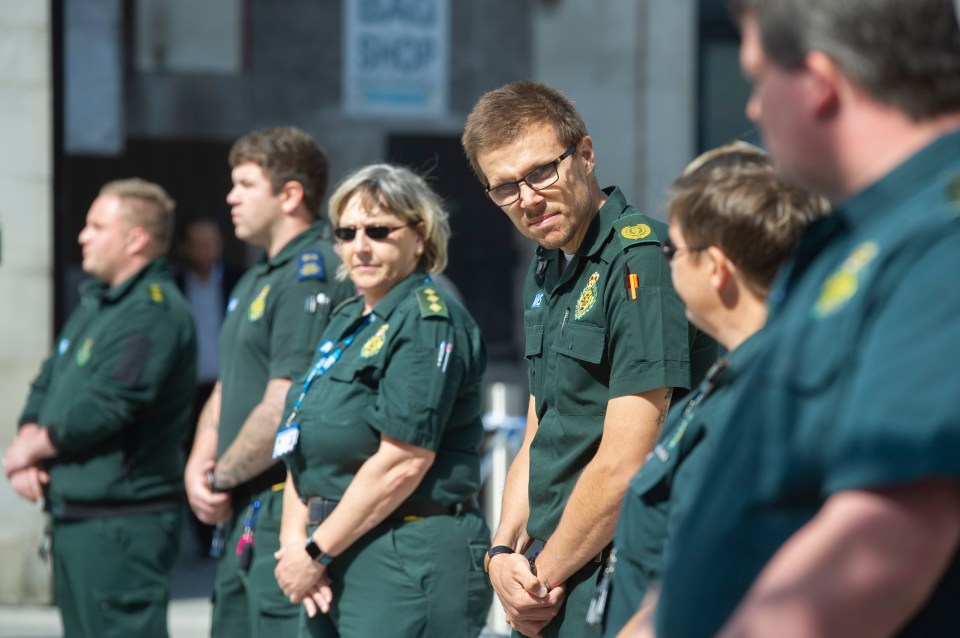 Emergency services stood to remember them too