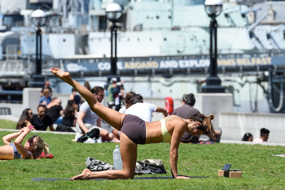 Londoners enjoying the sunshine at Potters Field in Southwark