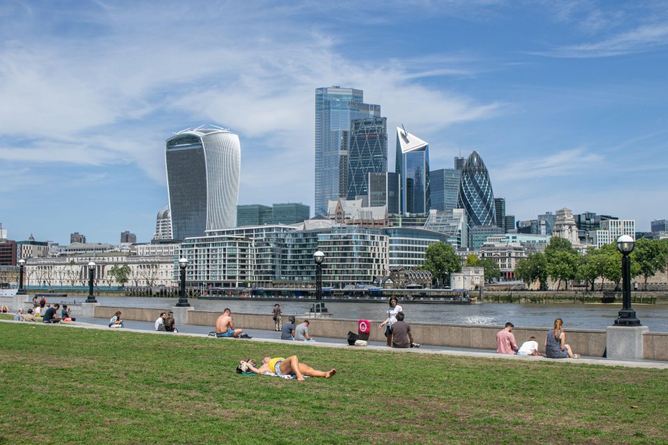 Sunseekers making the most of the high temperatures in the capital