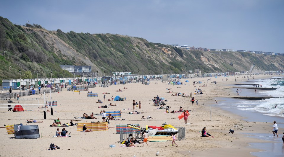 The sands were filling up at Boscombe Pier near Bournemouth