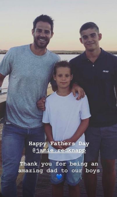 Louise shared a sweet snap to her Instagram Stories of Jamie and their boys