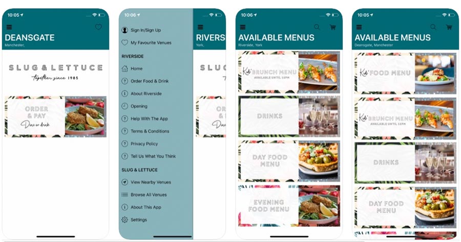 Order your food via the Slug & Lettuce app to limit social contact