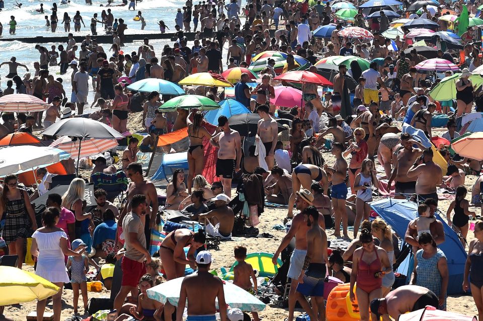 Tens of thousands descended to the beach yesterday