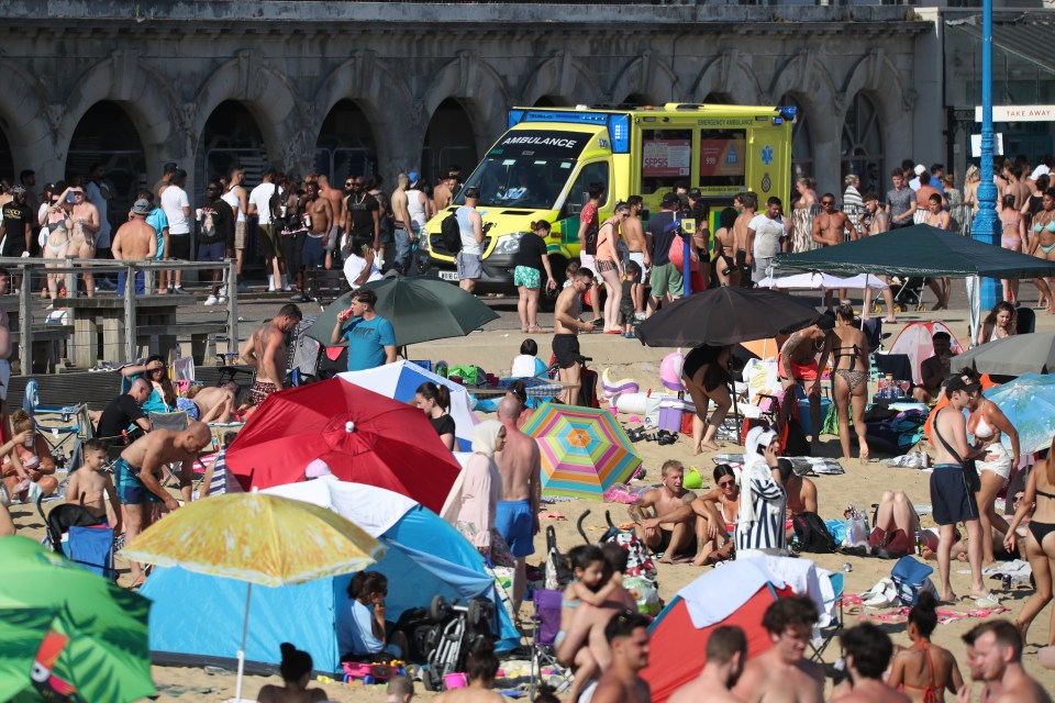 A major incident was declared at Bournemouth beach and the emergency services were forced to intervene