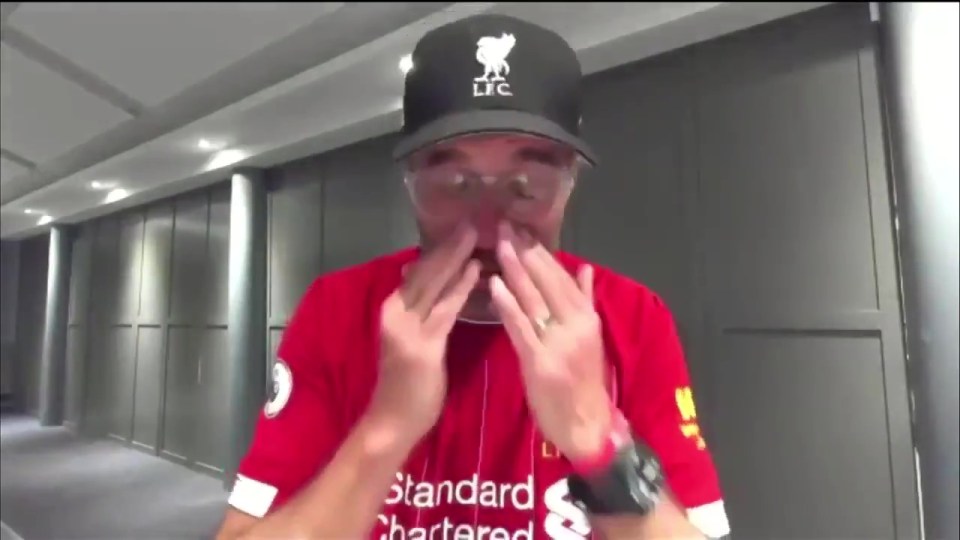  Jurgen Klopp fought back the tears as Liverpool were crowned Premier League champions