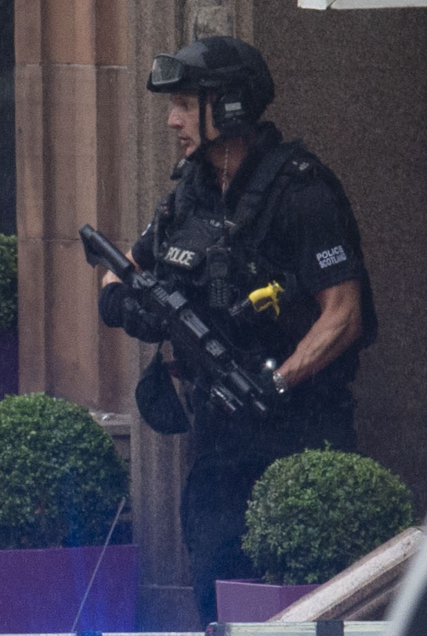  Armed police were on the scene