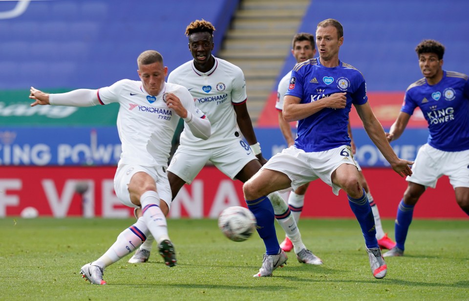  Ross Barkley was on target netting Chelsea's opening goal in the 63rd minute after Tammy Abraham's effort was disallowed