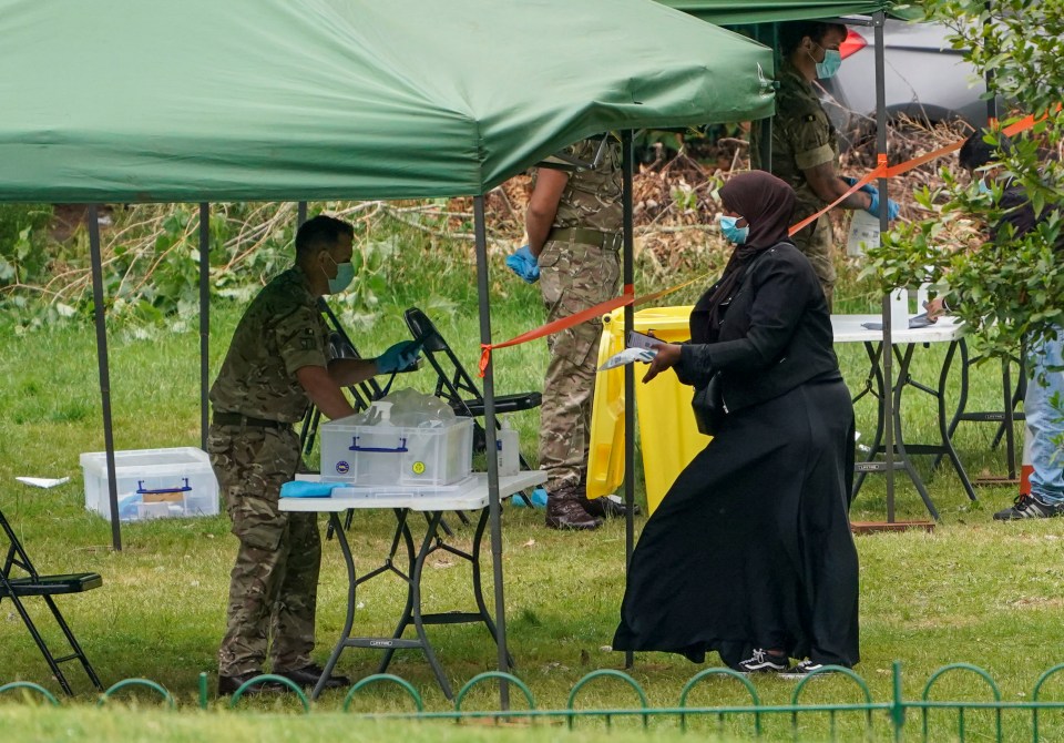 The army have stepped in to help with a mobile testing centre