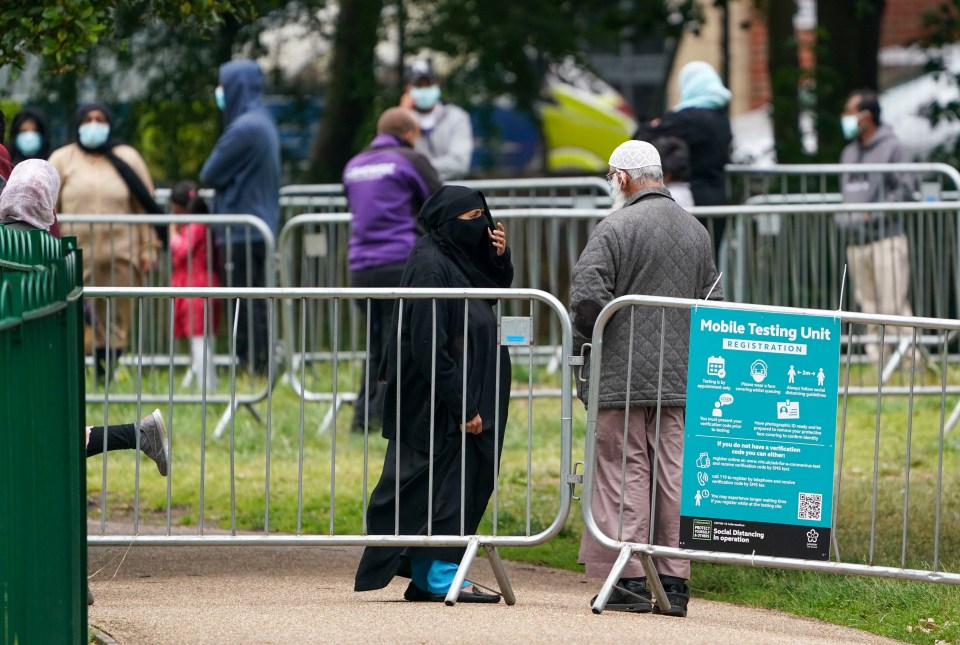 People queuing up to get tested in the city