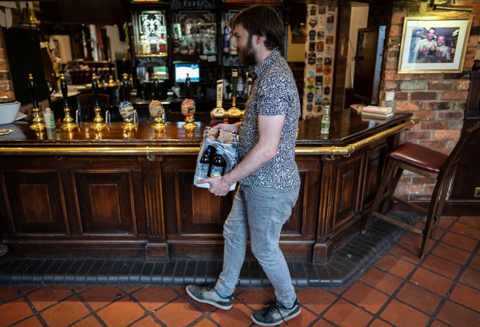 Alex Hylton, 24, licensee of the Salmon Inn, preparing to re-open the pub