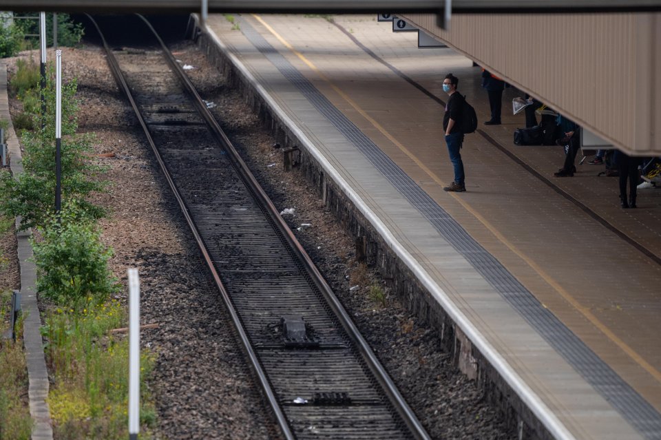 An almost empty train station in Leicester due to local lockdown restrictions