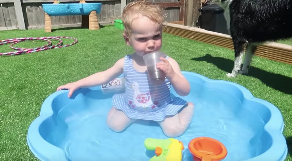 Bonnie in her paddling pool