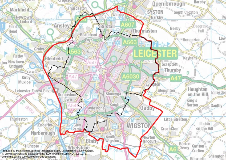 The border of Leicester was set out after the news of the local lockdown