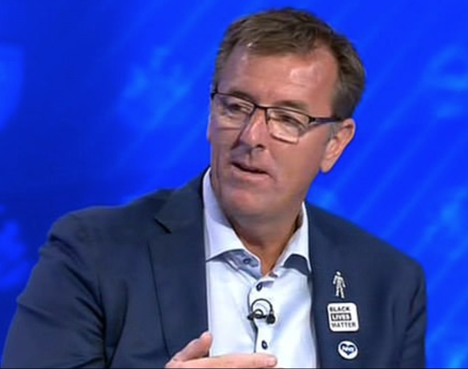 Matt Le Tissier pictured wearing the Black Lives Matter badge on the show