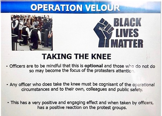 Officers in Hertfordshire have now been advised to kneel if asked by protesters as part of 'Op Velour'