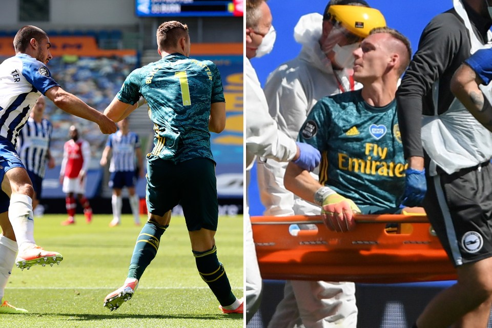  Bernd Leno may only miss a month after fears he'd be out for a year with his knee injury