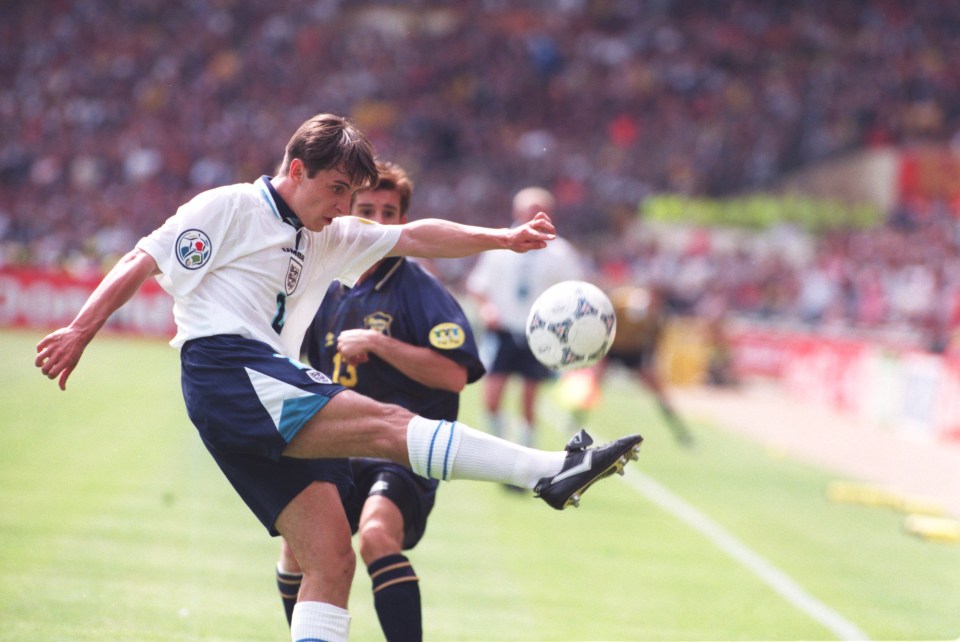 Gary Neville was just starting his England career in 1996