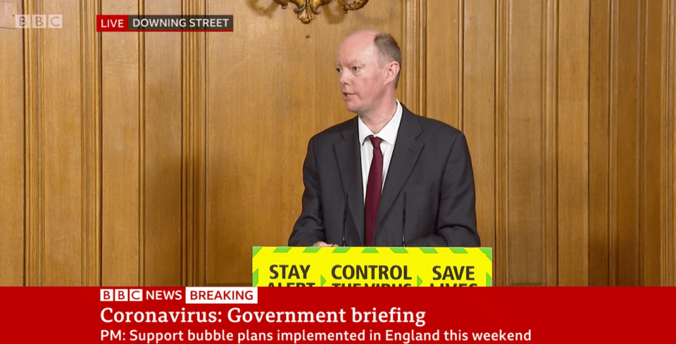  Chief Medical Officer Chris Whitty warned the virus was likely to return in the winter