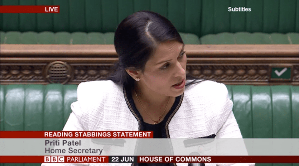 Priti Patel praised the bravery of the police officers in the House of Commons