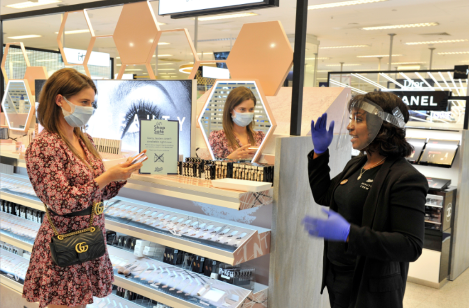 Boots beautyhall counter staff will be wearing face visors and gloves while serving customers