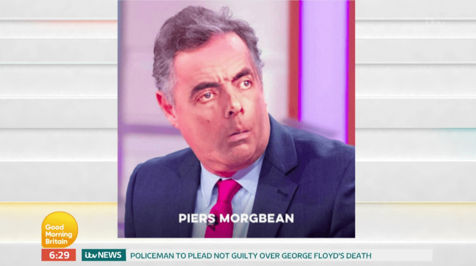 Piers Morgan was transformed into Mr Bean as viewers heard loud farting noises live on air today