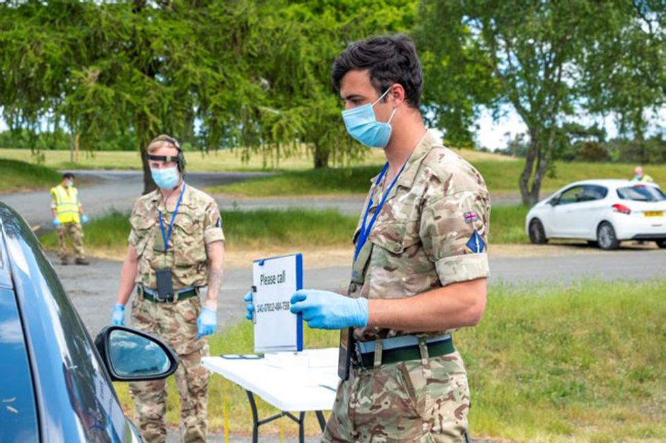 The military have been stationed at mobile test centres 