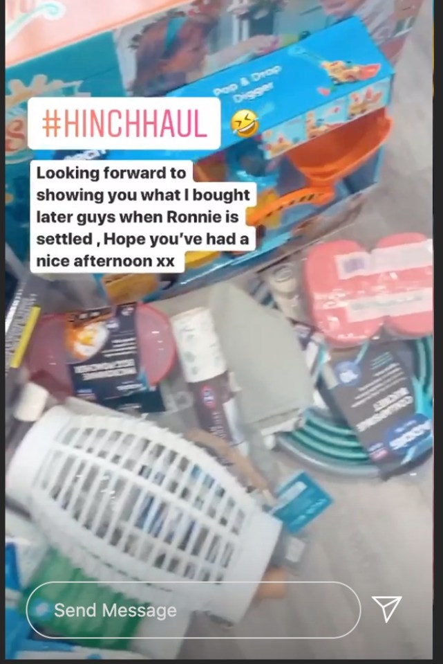 Sophie stocked up on kitchenware, cleaning supplies and toys for Ronnie in her haul