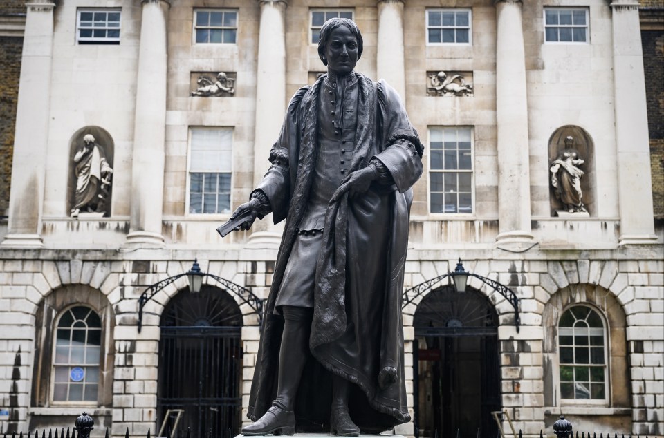 The statue of Thomas Guy outside Guy's Hospital in London is on the 'hit list'