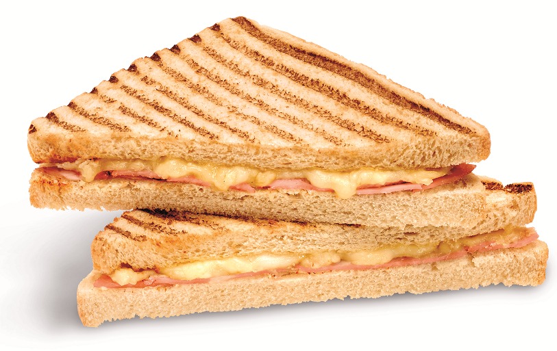 Fans can also nab toasties, including this one with ham and cheese