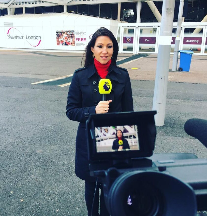  Alison Bender on duty for Premier League Productions outside West Ham's London Stadium