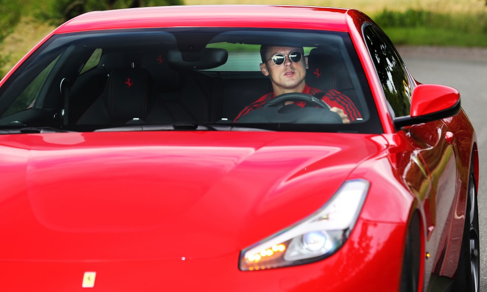  Nemanja Matic pulled into Carrington in his red Ferrari