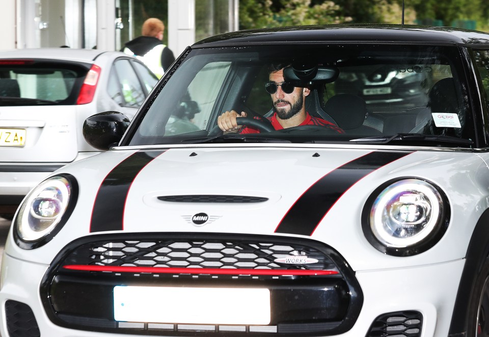  Bruno Fernandes arrived in his white Mini