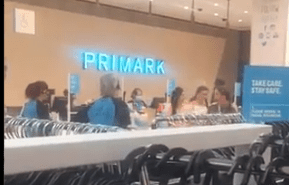  A Primark shopper was filmed flying into a rage during a social distancing rant as Brits flocked back to reopened stores today