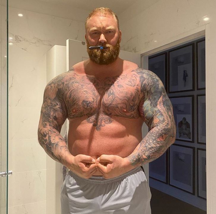  Hafthor Bjornsson has trimmed down his physique in boxing training