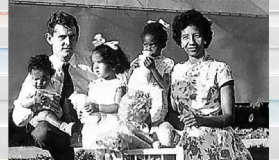  Trisha, pictured second from right beside her mum in 1961, said she was glad her mother was no longer around to witness ongoing racism