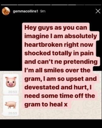 Gemma said she 'needed time to heal'