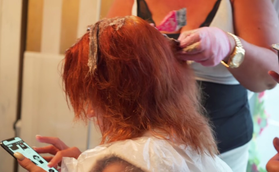 Katie showed fans her natural hair and the hours of work that go into applying hair extensions