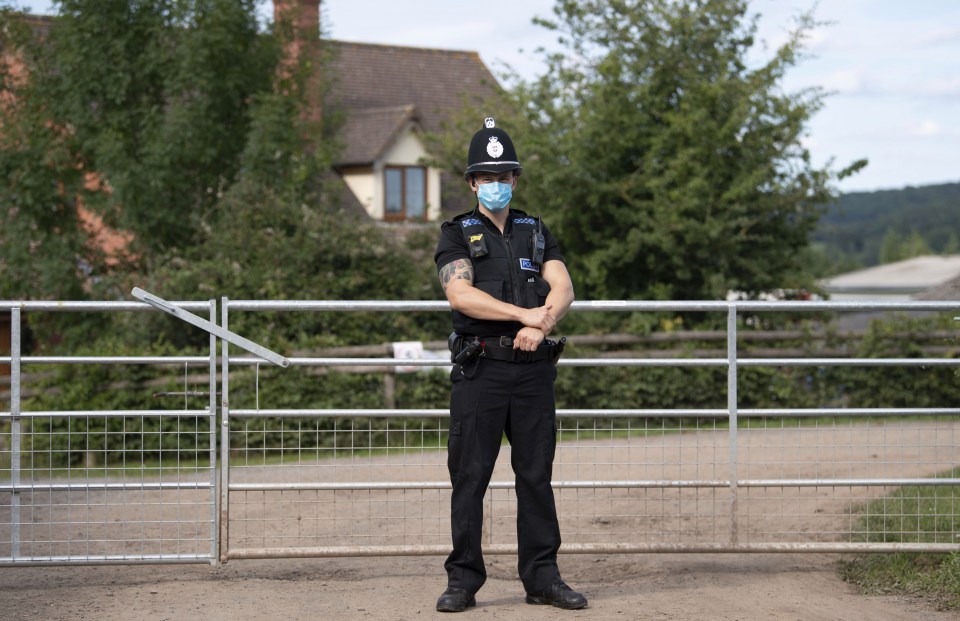 Officers are guarding all the entrances and exits of the farm 